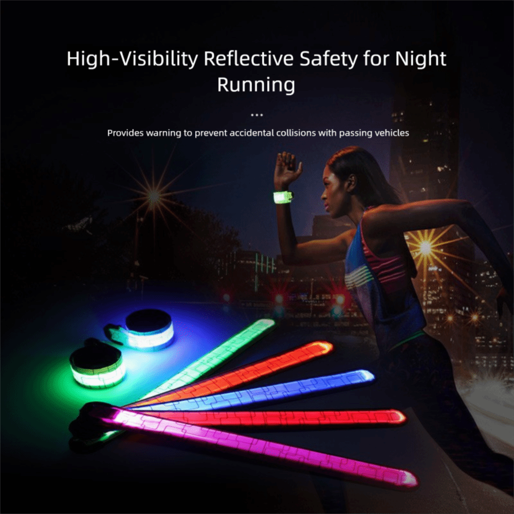 Running Gear Night - Batterijstijl Nachtlooparmband 5 kleuren Hoge zichtbaarheid
